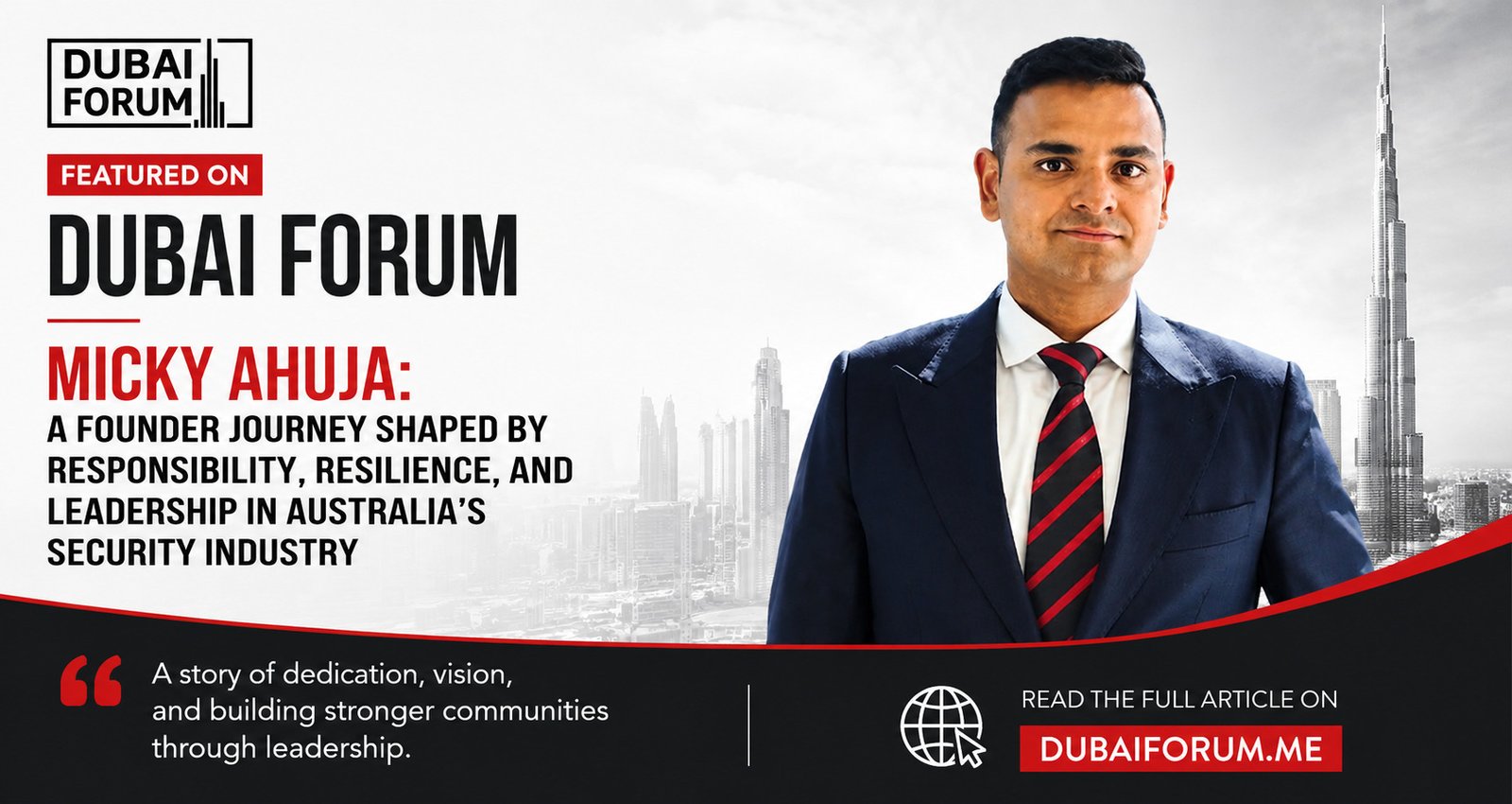 Australian Entrepreneur Micky Ahuja Featured on Dubai Forum